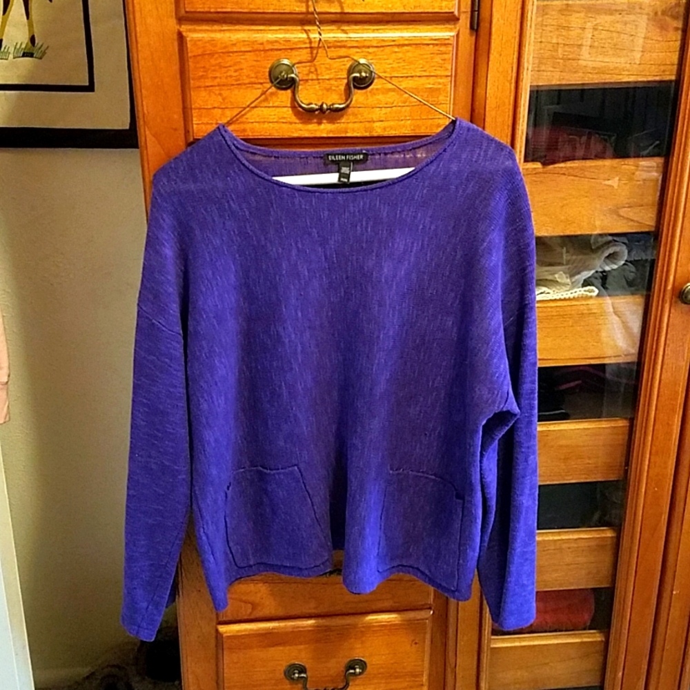 Eileen Fisher Purple Pullover Sweater Top